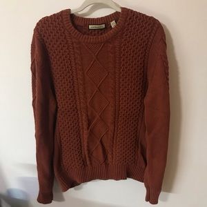 G. H. Bass burnt orange cable knit sweater